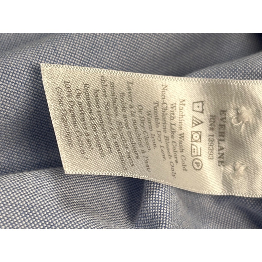 EVERLANE Organic Cotton Chambray Button Down Oversized Tunic Shirt Dress Size 6 - Picture 5 of 9